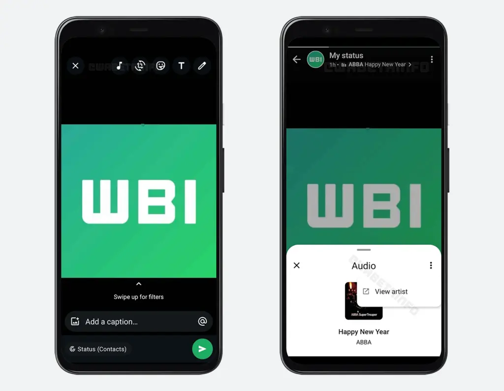 WhatsApp status with music