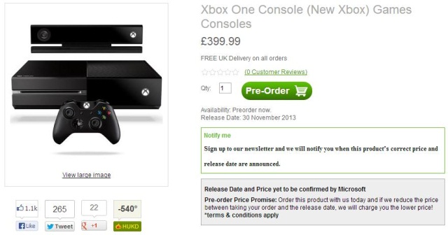 Интернет-магазины уже начали принимать предзаказы на консоль Xbox One по цене от 470 евро-3 Интернет-магазины уже начали принимать предзаказы на консоль Xbox One по цене от 470 евро-3