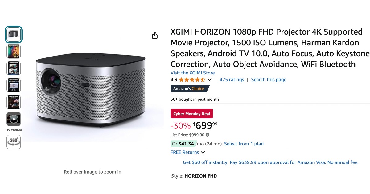 XGIMI HORIZON 1080p FHD Projector - Limited $300 Discount!