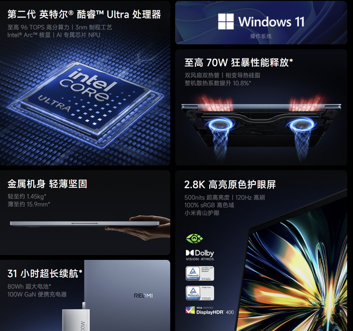 Xiaomi Redmi Book Pro 14 2025 vue du dessous
