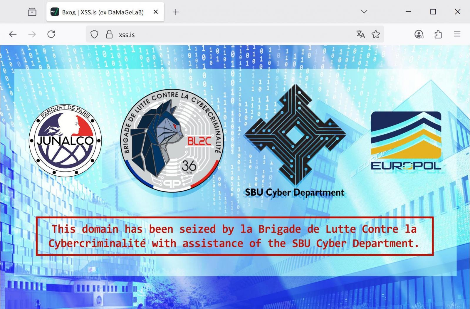 XSS.is no longer works, now it has the following captions. Illustration: bleepingcomputer.com