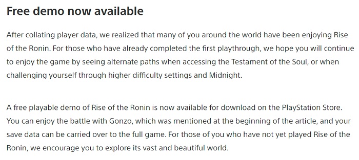 A free trial of Rise of the Ronin action game is available on PS5-2