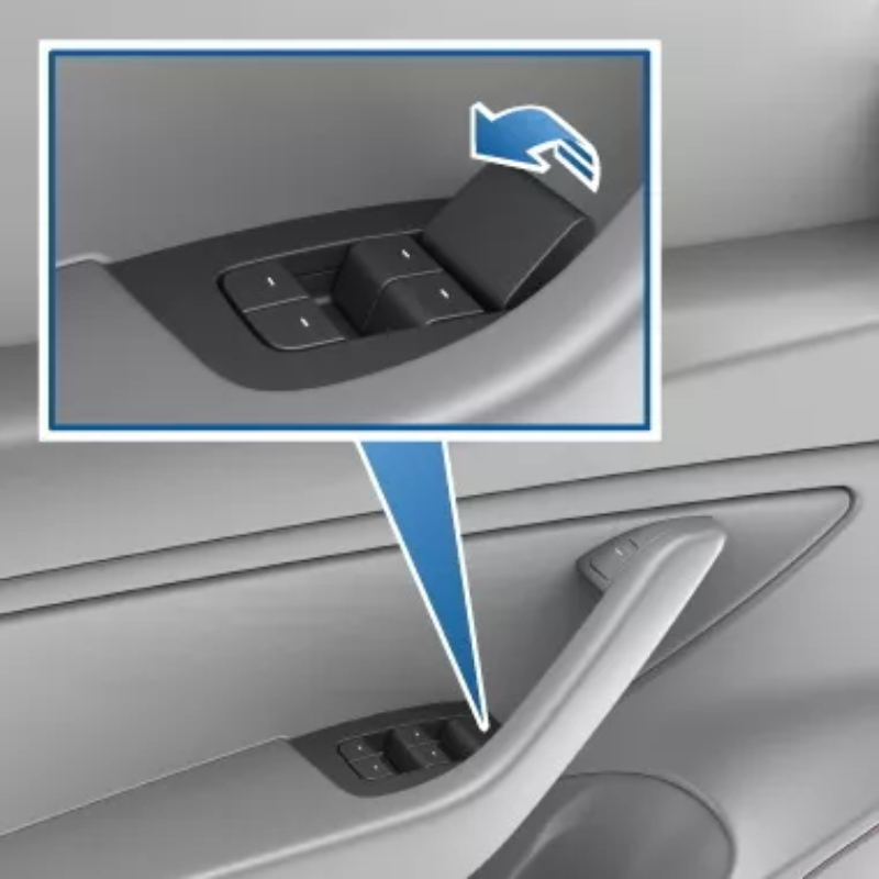 Иллюстрация механического открытия замка двери Model 3