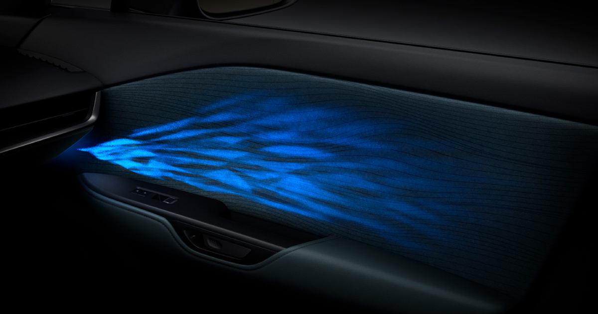 Demonstration of 'Dynamic Shadowy Illumination' in Lexus RZ