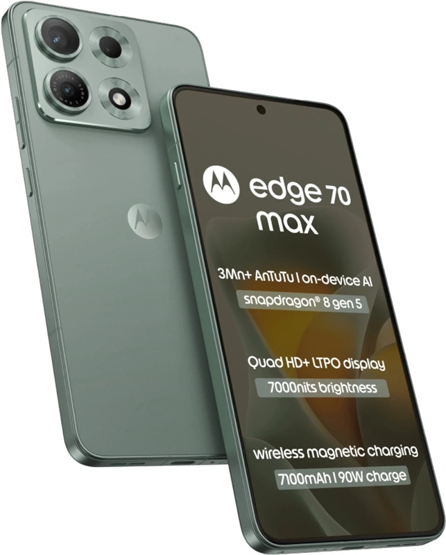 Motorola Edge 70 Max в цвете Pantone Dark Shadow