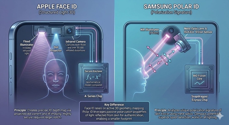 Схема роботи Polar ID у Samsung Galaxy S27 Ultra