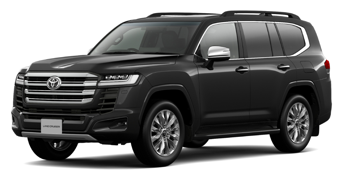 Land Cruiser 300 Hybrid двигающийся по дороге