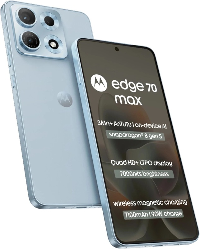 Motorola Edge 70 Max в цвете Pantone Ice Melt