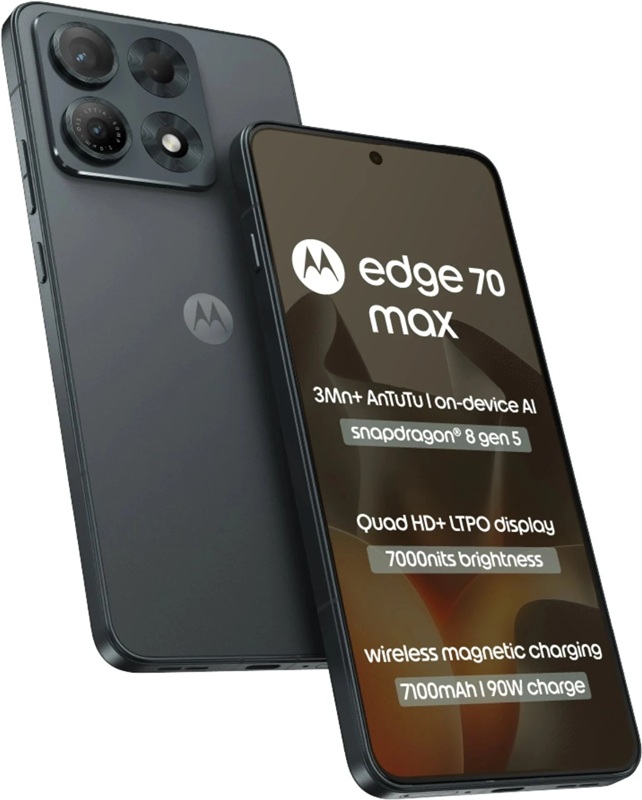 Motorola Edge 70 Max в цвете Pantone Aqua Gray