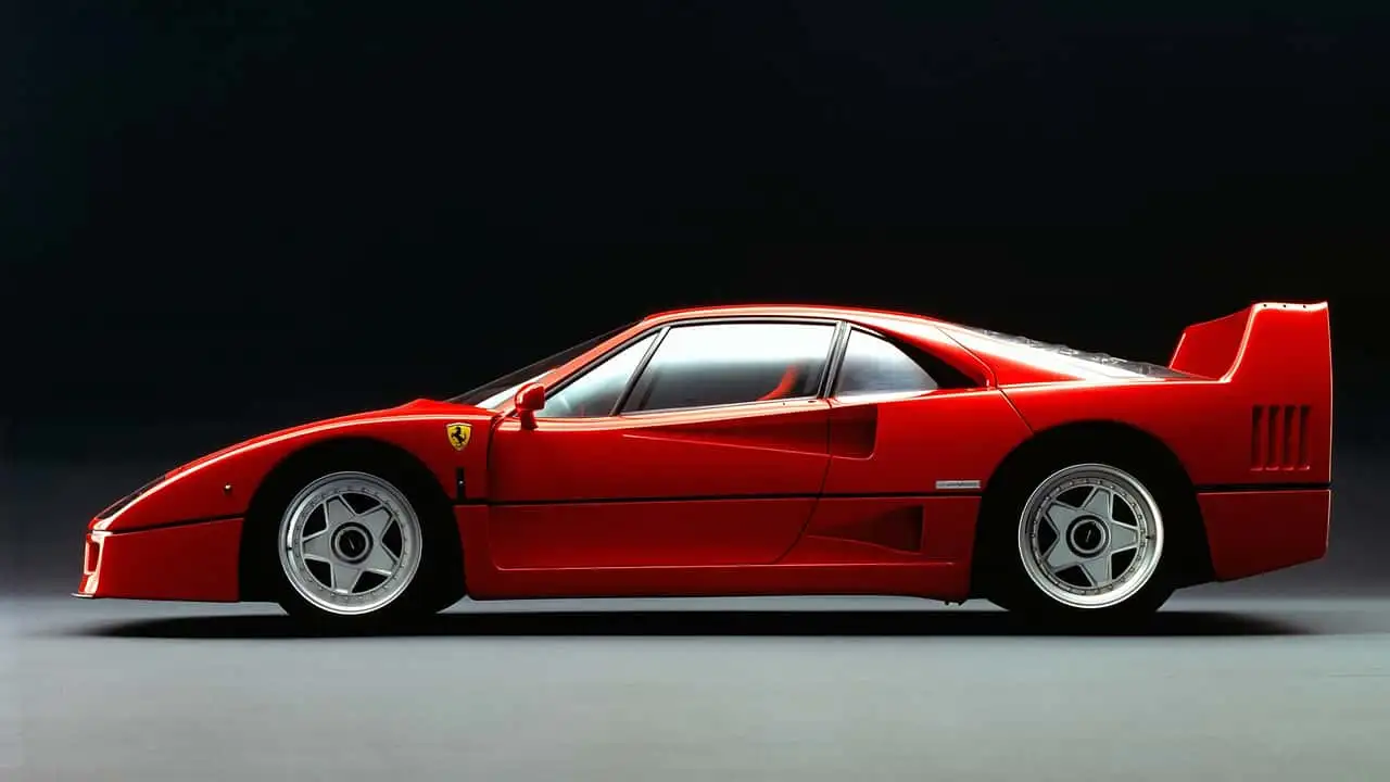 Side view of Ferrari F40