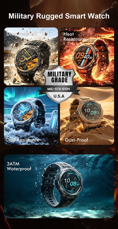 Le SpinX revendique la certification militaire MIL-STD-810H et une étanchéité à 30 m.