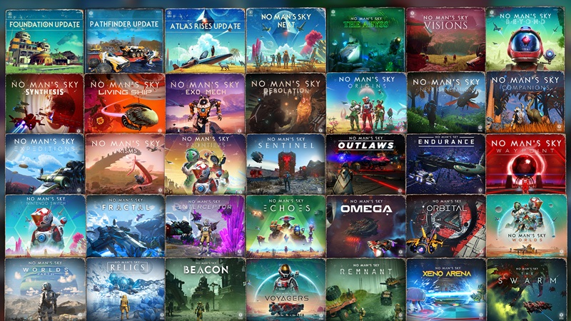 Колаж з артів аддонів No Man's Sky