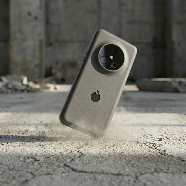 NexPhone у руці, демонструючи його елегантний дизайн та камеру