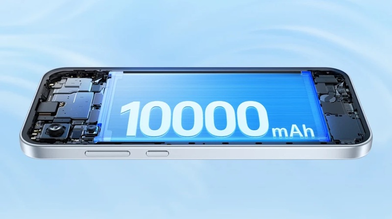 L'Oppo A7 Pro Max en coloris Surfing Blue, avec son bloc optique signature et le voyant Breathing Light.