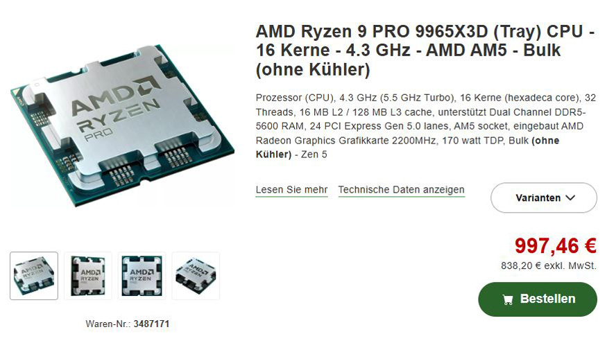 Процесор AMD Ryzen 9 PRO 9965X3D