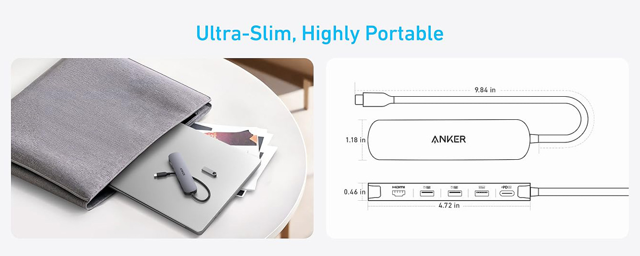 Размеры USB-C Hub 5-в-1