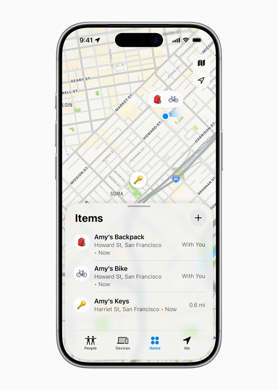 Apple AirTag in relation to items