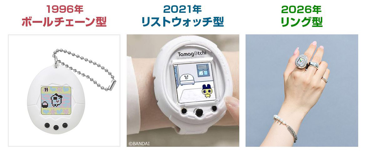 The Tamagotchi Ring next to its charging case — the only way to power up the device given its size.