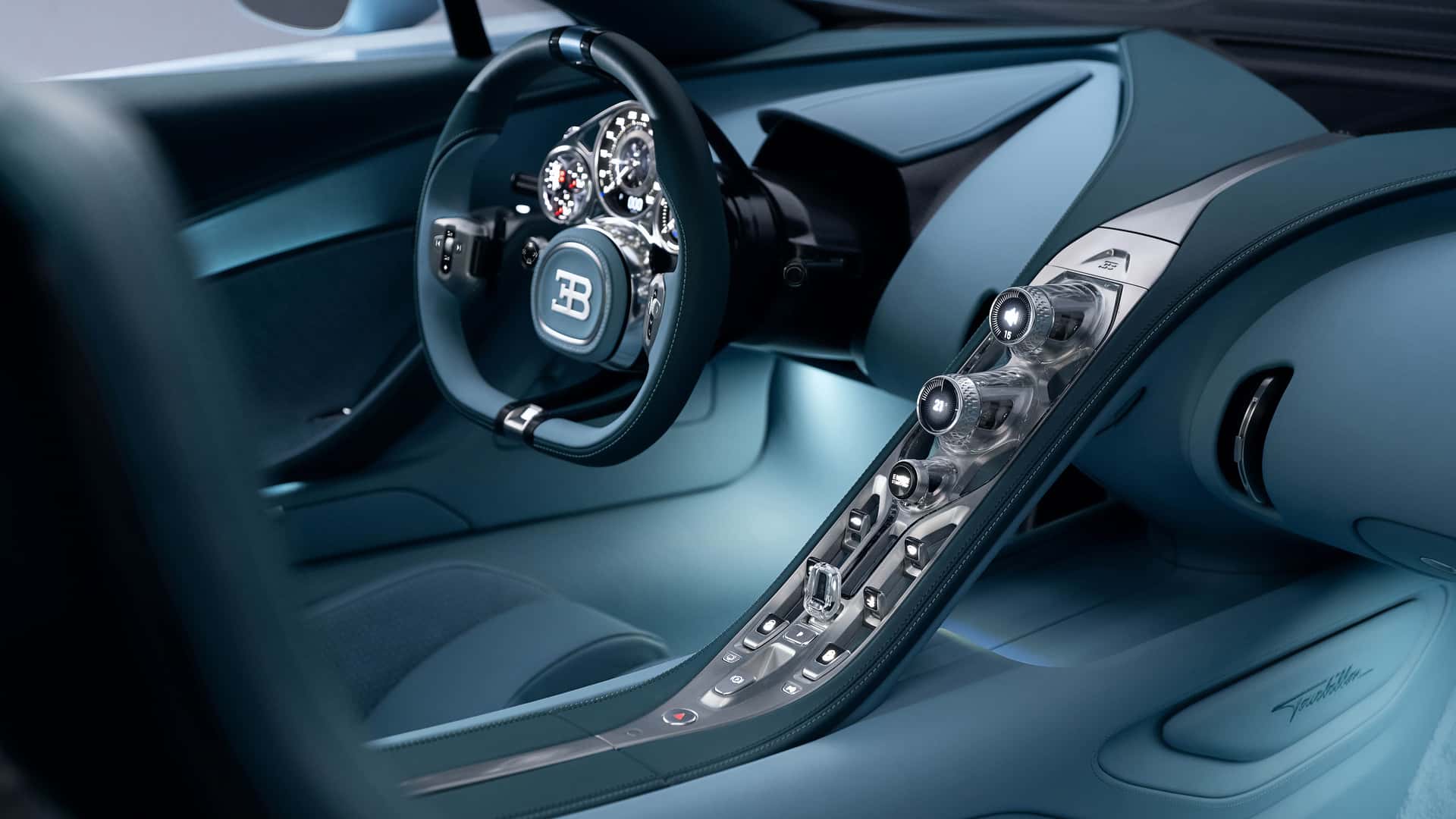 Панорамний вигляд салону Bugatti Tourbillon
