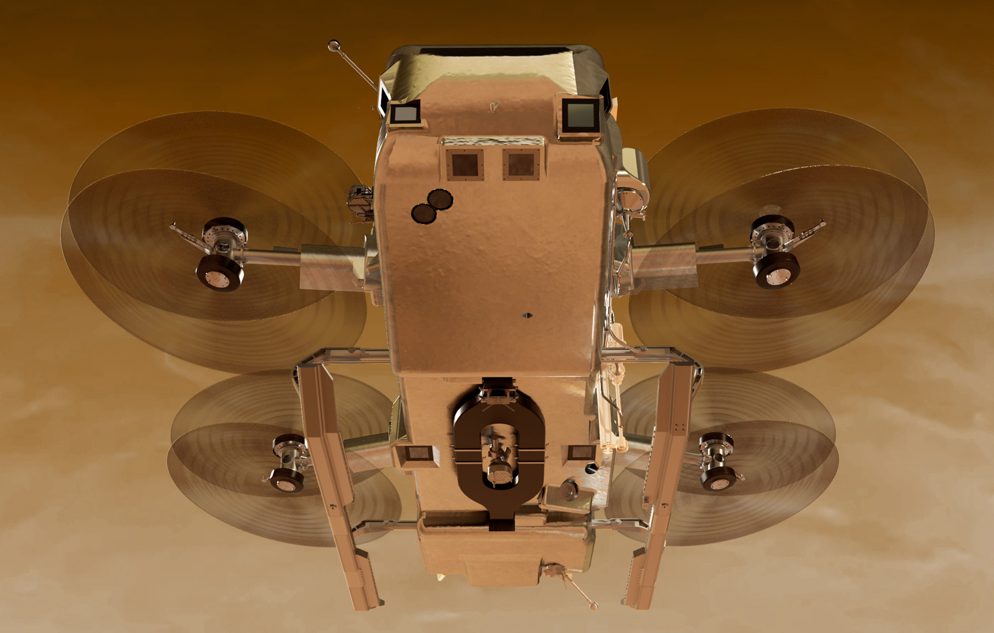 Візуалізація польоту Dragonfly над поверхнею 3