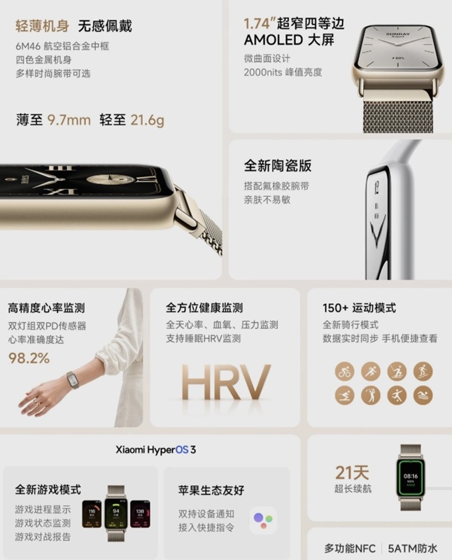 Xiaomi Smart Band 10 Pro - вид сбоку