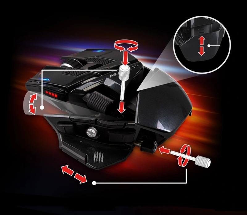 Design of the Mad Catz MMO 7+ mouse