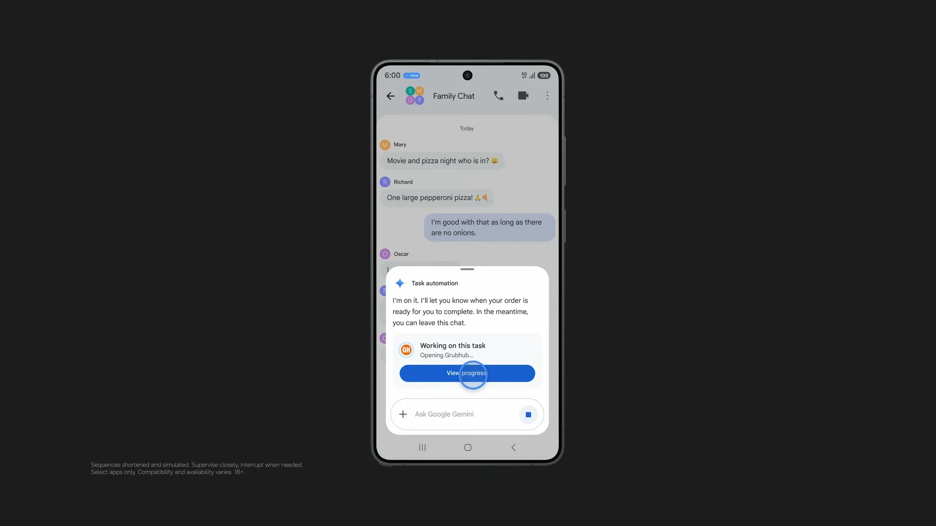 Samsung smartphone with Google Gemini
