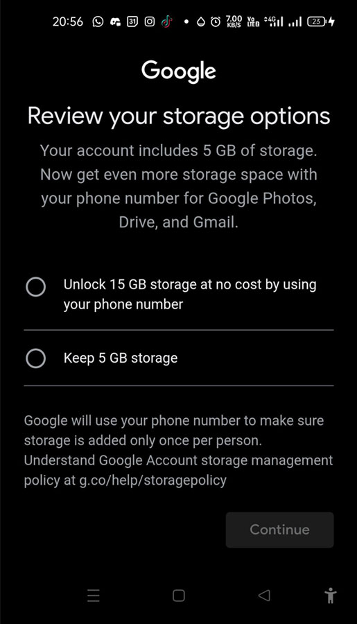 Sans numéro de téléphone, les nouveaux comptes Google sont limités à 5 Go. Illustration : sungusungu / Reddit