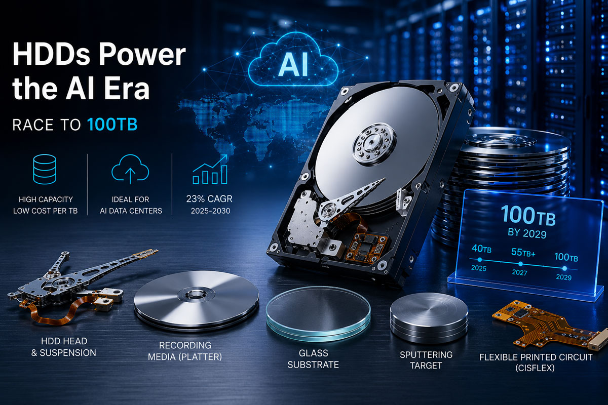 Seagate's HAMR technology uses a laser to heat the recording medium, enabling far higher data density per platter.