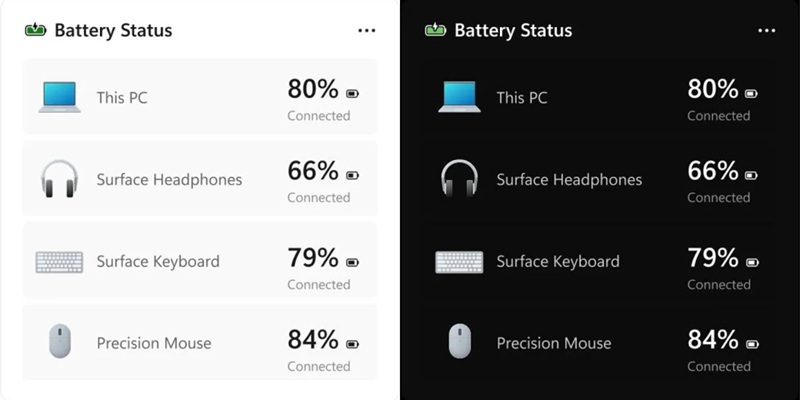 Виджет уровня заряда Windows 11