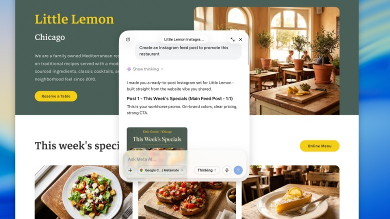 L'application Meta AI pour Mac intègre le partage d'écran et la connexion aux outils Google Workspace.