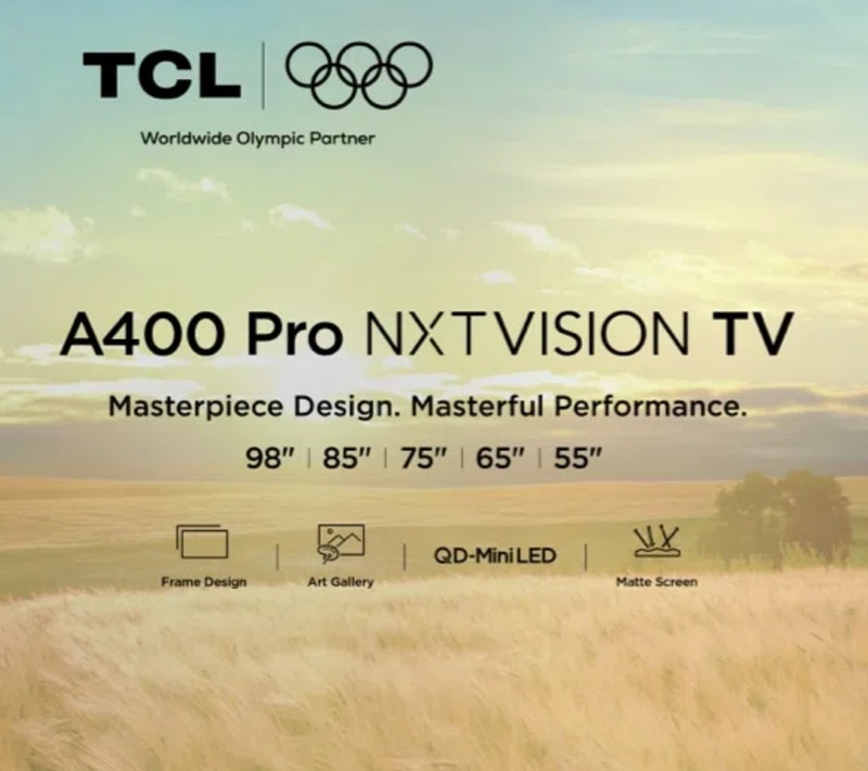 Телевізор TCL A400 Pro з текстурою світлого горіха
