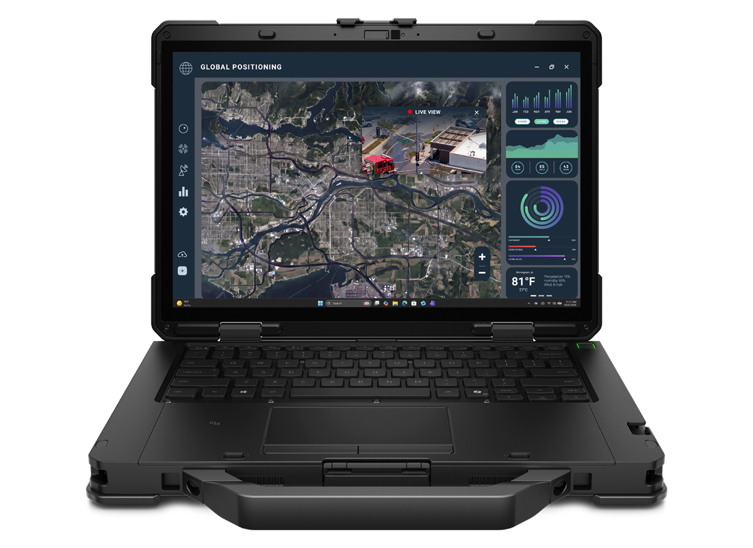 Dell Pro Rugged 14 - Вид спереду з ручкою