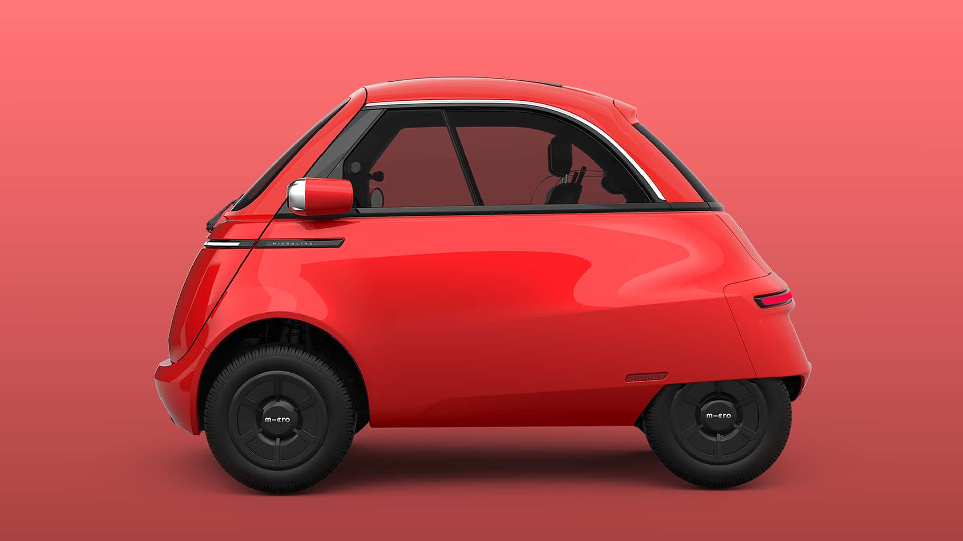Microlino in red - front view