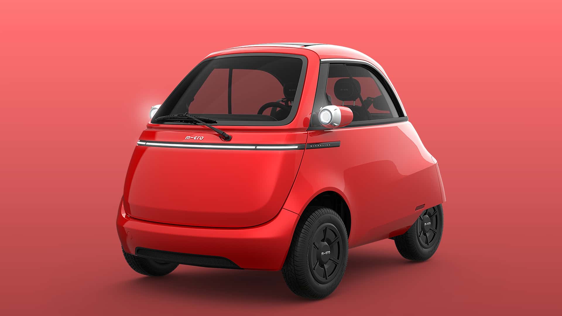 Microlino in red - rear view