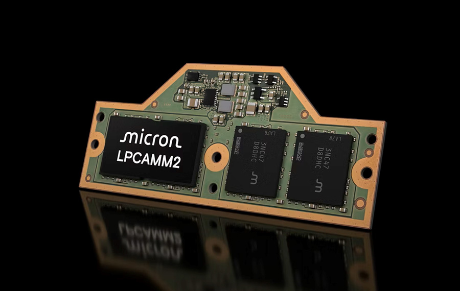 Micron LPCAMM2 memory module. Image: Micron