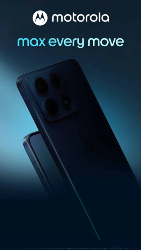 Motorola Edge 70 Max teaser imagery showing the flat-edged design and square camera module.