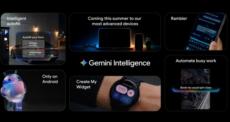 Gemini Intelligence peut enchaîner des actions entre plusieurs applications sans intervention de l'utilisateur.