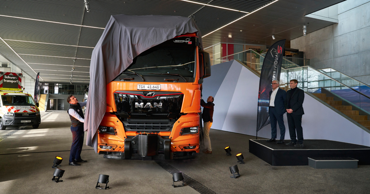 MAN TGX truck on the road