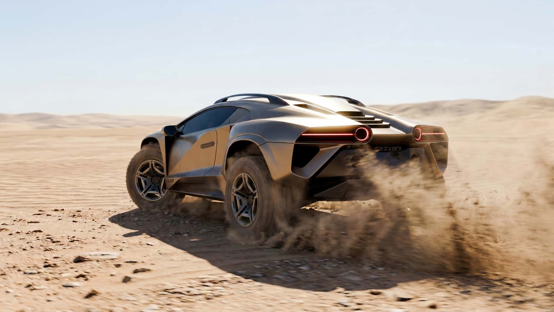 Rezvani Dune, на пустынной местности