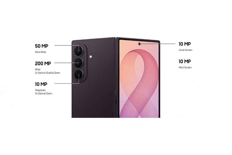 Le triple module photo du Z Fold 8 Ultra, avec capteur principal 200 MP et ultra grand-angle 50 MP.