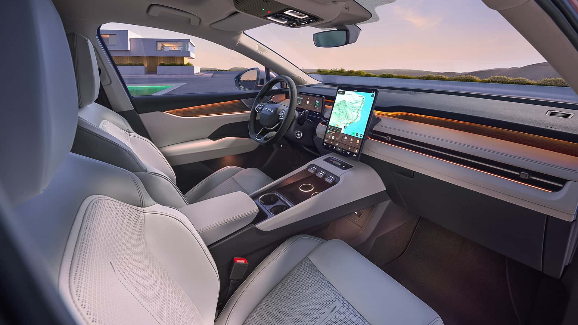 Skoda Peaq електрокросовер в русі