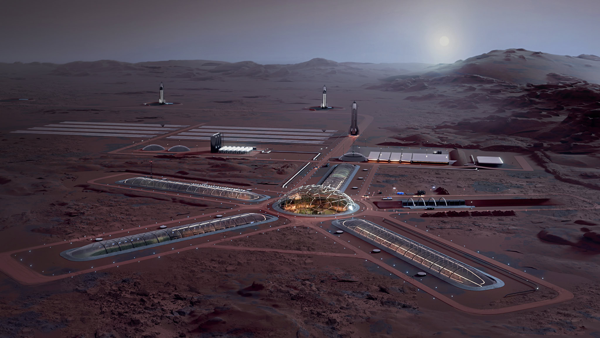 SpaceX's Mars colonization ambitions are now formally written into Musk's pay package. Illustration: SpaceX