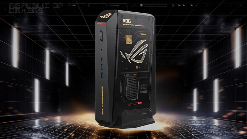The ROG NUC 20th Anniversary mini-PC houses a mobile RTX 5090 GPU in a compact form factor.