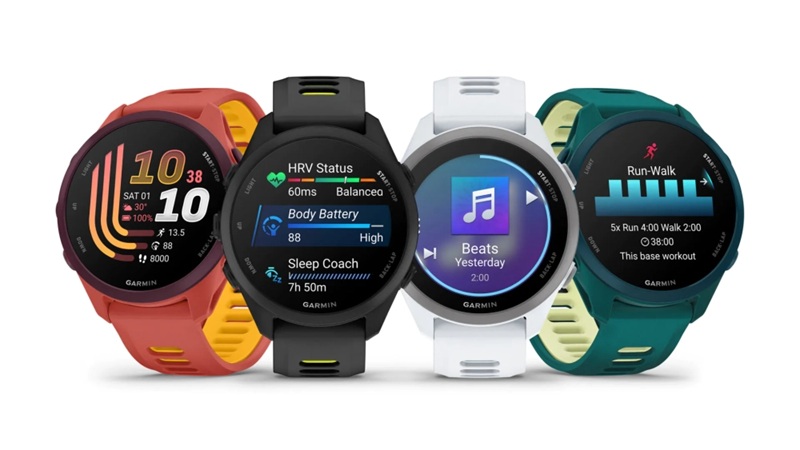 Garmin Forerunner 170 Music stores up to 500 songs offline from Spotify, Deezer, and Amazon Music.