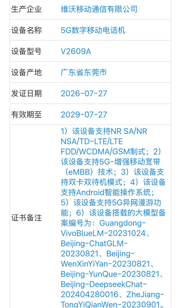 Vivo X500 смартфон з сертифікацією в Китаї