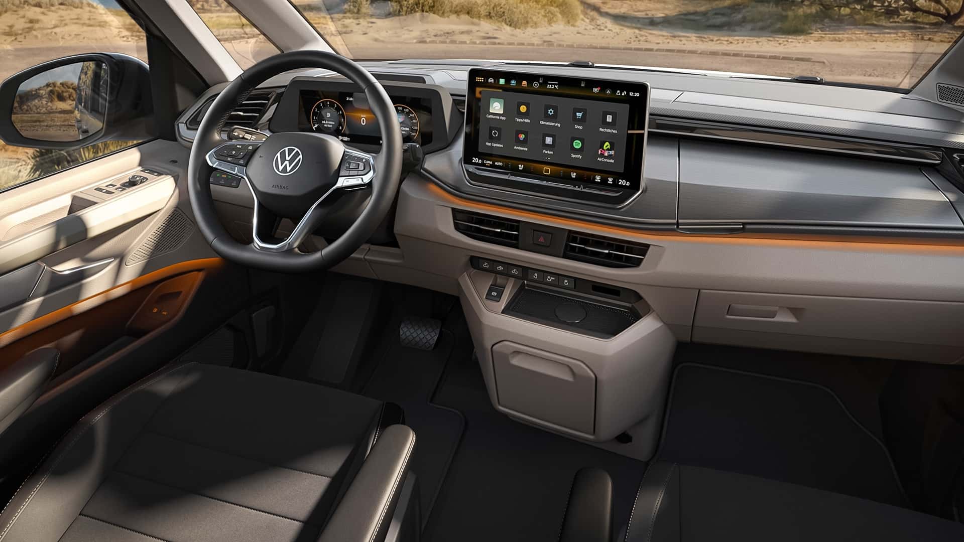 Интерьер Volkswagen Multivan 2026 с новым экраном
