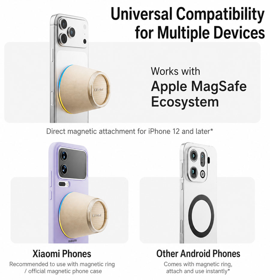 The Magnetic Edition snaps onto any MagSafe-compatible iPhone or case.