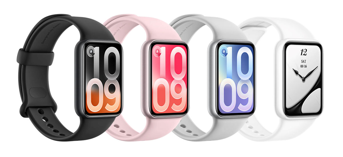 Le Xiaomi Smart Band 10 Pro décliné en plusieurs coloris. Illustration : Xiaomi